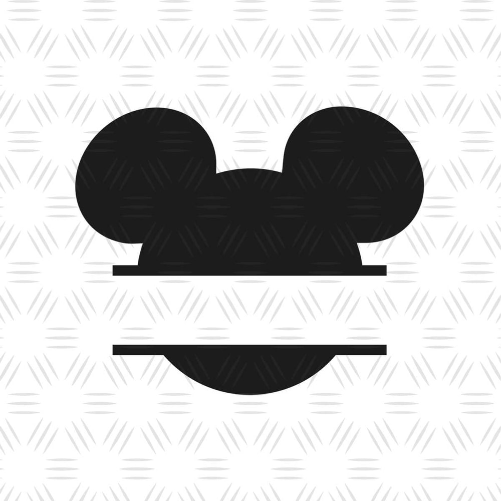 Black Split Mickey Mouse Head Cutting File SVG | Inspire Uplift