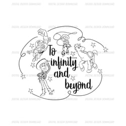 to infinity and beyond toy story woody friends silhouette svg