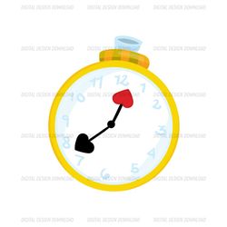 Alice Adventure In Wonderland Tea Time Clock SVG PNG