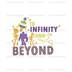 to infinity and beyond rocket fly toy story characters svg