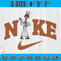 alfredo linguini embroidery file, tiana ratatouille embroidery design