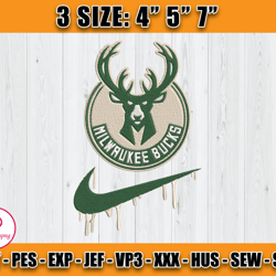 milwaukee bucks embroidery design, basketball nike embroidery machine design