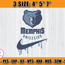 memphis grizzlies embroidery design, basketball nike embroidery machine design