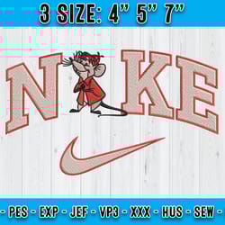 roquefort the mouse embroidery, nike disney embroidery, embroidery pattern