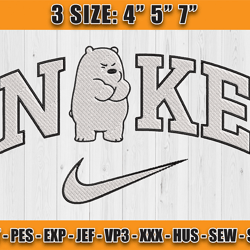 nike x baby ice bear embroidery, nike cartoon embroidery, embroidery pattern