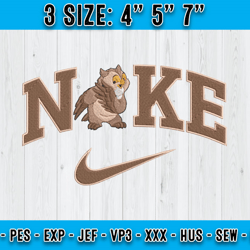 nike friend owl embroidery, nike disney embroidery, bambi cartoon embroidery