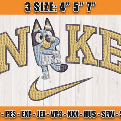 nike x bluey embroidery, cartoon nike embroidery, embroidery machine