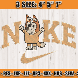 nike x bingo embroidery, bluey character embroidery, embroidery design file