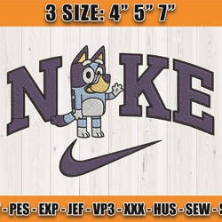 nike x bluey embroidery, nike cartoon embroidery, embroidery file