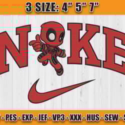 nike mix marvel deadpool machine embroidery digital, deadpool cartoon embroidery design