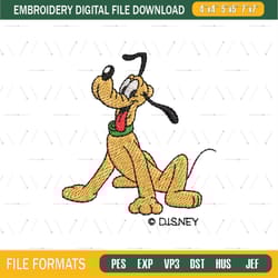 disney character pluto dog embroidery