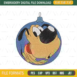 pluto dog christmas ornament embroidery png