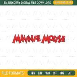 minnie mouse logo embroidery design ,png