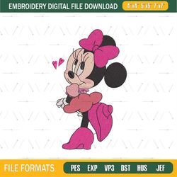 love minnie mouse embroidery png