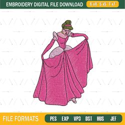 dressed princess cinderella embroidery