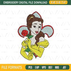 rose princess belle embroidery