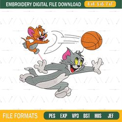tom and jerry basketball embroidery
