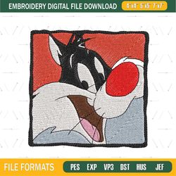 sylvester the cat face embroidery