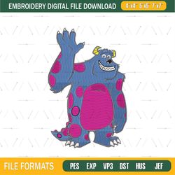 hello sulley monster inc embroidery