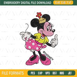 Cute Minnie Mouse Design Embroidery Png