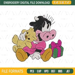 Baby Clarabelle Cow And Toy Embroidery ,png