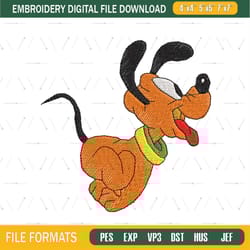 puppy pluto embroidery design png