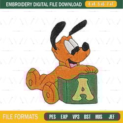 baby pluto disney embroidery ,png