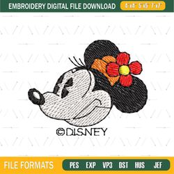 Minnie Mouse Head Embroidery Disney ,png