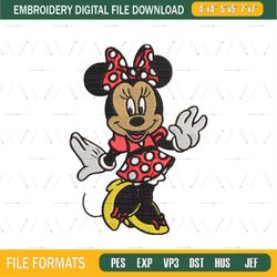 Cute Disney Mouse Minnie Embroidery Png