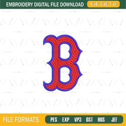 Boston Red Sox Logo 3D Embroidery Designs, MLB Logo Embroidery Files, Machine Embroidery Design File Png
