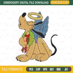 pluto dog christmas fairy embroidery