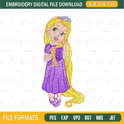 Young Princess Rapunzel Embroidery