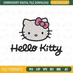 Hello Kitty logo Embroidery Design