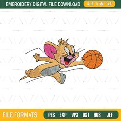 Jerry Playing Basketball Embroidery