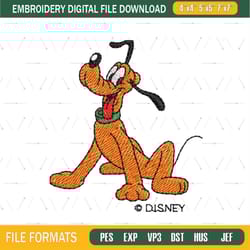 pluto dog embroidery design png