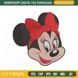 red bow minnie mouse embroidery