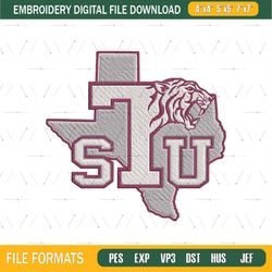 Texas Southern Tigers Embroidery Design