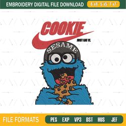 cookie monster x nike embroidery design