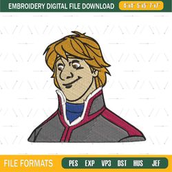 Smiling Frozen Kristoff Embroidery