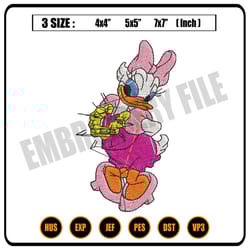beauty daisy duck embroidery file png