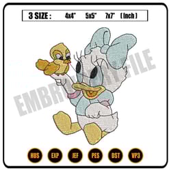 baby daisy duck embroidery design file png