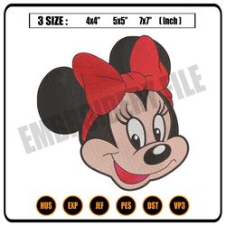 red bow minnie mouse embroidery,png