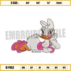 cute daisy duck fabric embroidery png