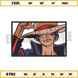 luffy cool box embroidery design