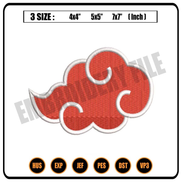 Embroidery Pattern Naruto Akatsuki Cloud png | Inspire Uplift
