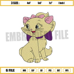 aristocats marie yellow design embroidery ,png