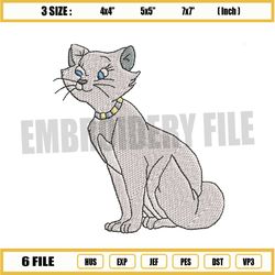 the aristocats duchess cat embroidery ,png