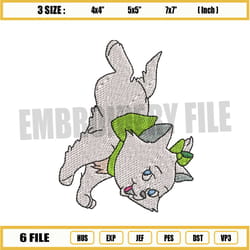 green bow aristocats marie embroidery ,png
