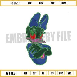 daisy duck green pixel design embroidery png