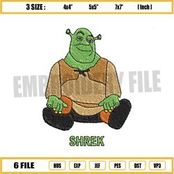 sitting shrek machine embroidery ,png